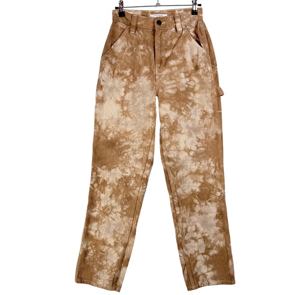 PacSun Denim - PACSUNDenim Carpenter Pants Tie Dye Brown Tan‎ Straight Leg Women